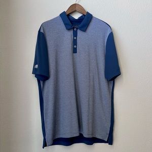 🆕 Adidas Lightweight Navy & Gray Striped Polo